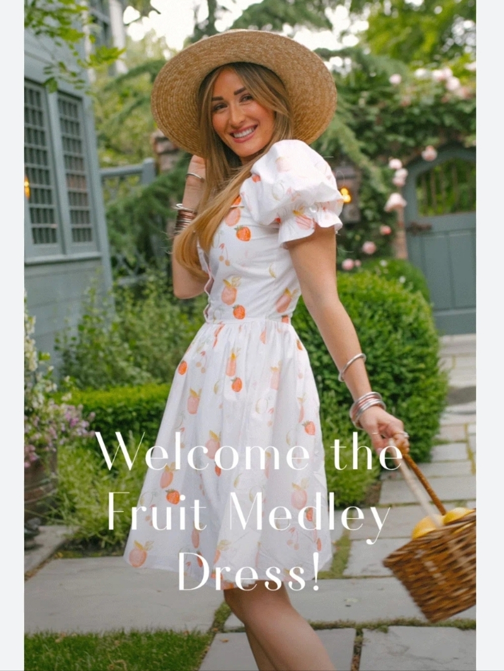 Ivy City Co Fruit Medley Mini Dress with a colorful fruit print by Celeste Clark